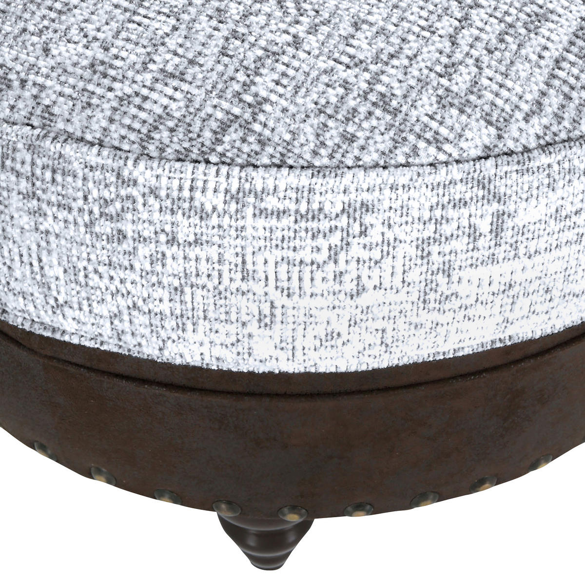 HOCKER Chenille, Mikrofaser Hellgrau, Dunkelbraun  - Dunkelbraun/Hellgrau, ROMANTIK / LANDHAUS, Holz/Textil (75/50/75cm) - Landscape