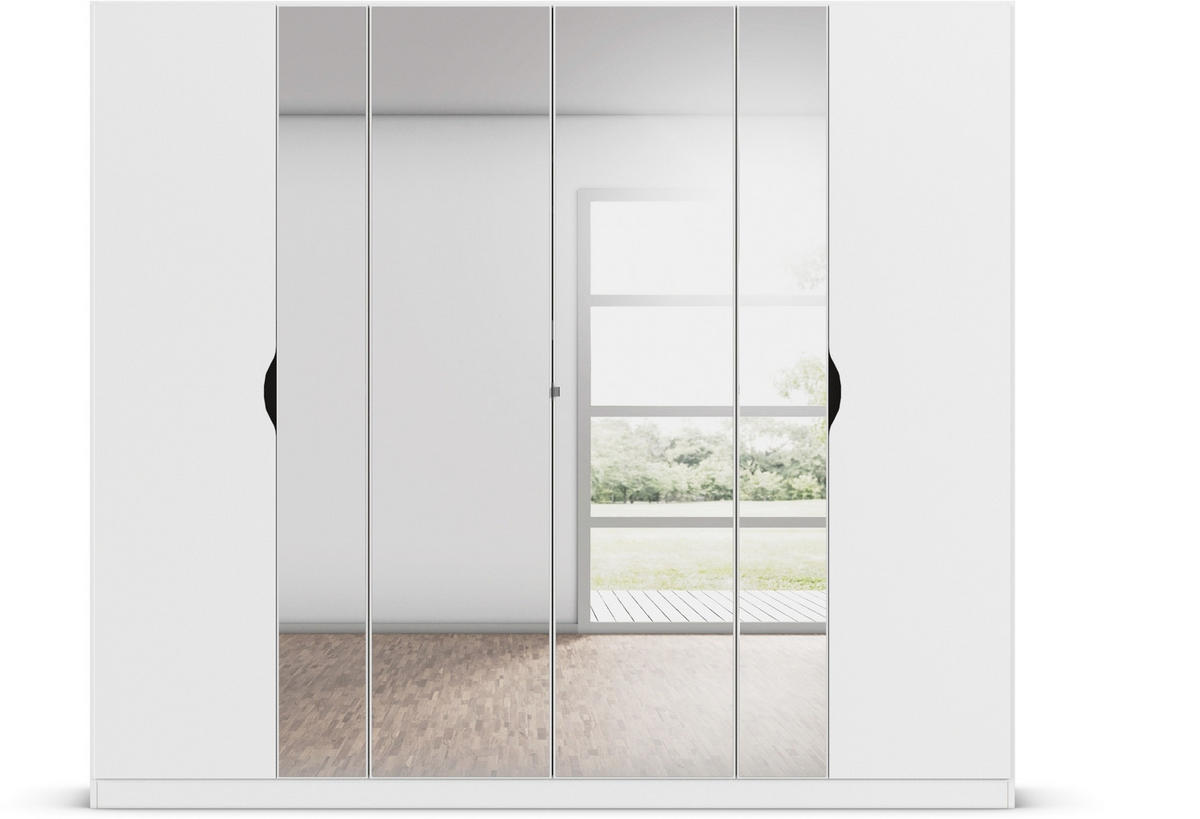 DREHTÜRENSCHRANK in Weiss  - Weiss, Modern, Glas/Holzwerkstoff (225/197/54cm) - Boxxx