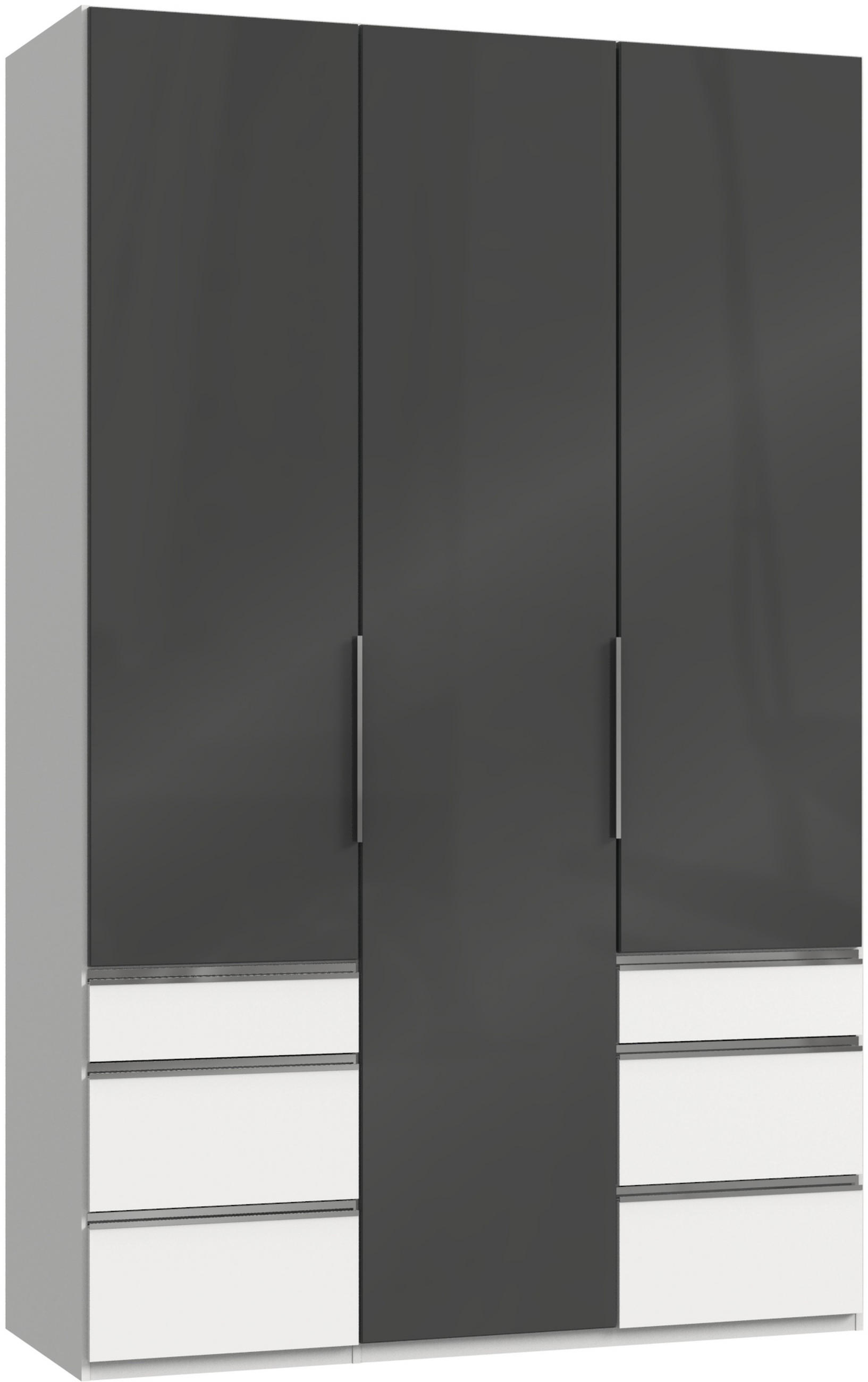 DREHTÜRENSCHRANK in Grau, Weiss  - Chromfarben/Weiss, Modern, Glas/Holzwerkstoff (150/236/58cm) - MID.YOU