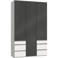 DREHTÜRENSCHRANK in Grau, Weiss  - Chromfarben/Weiss, Modern, Glas/Holzwerkstoff (150/236/58cm) - MID.YOU