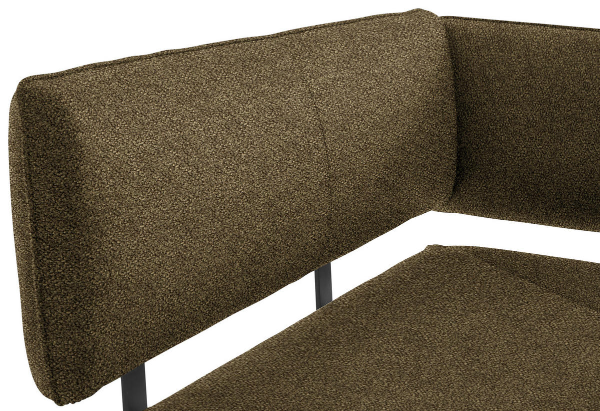 ECKBANK 150/190 cm  in Braun, Schwarz  - Schwarz/Braun, MODERN, Textil/Metall (150/190cm) - Cantus