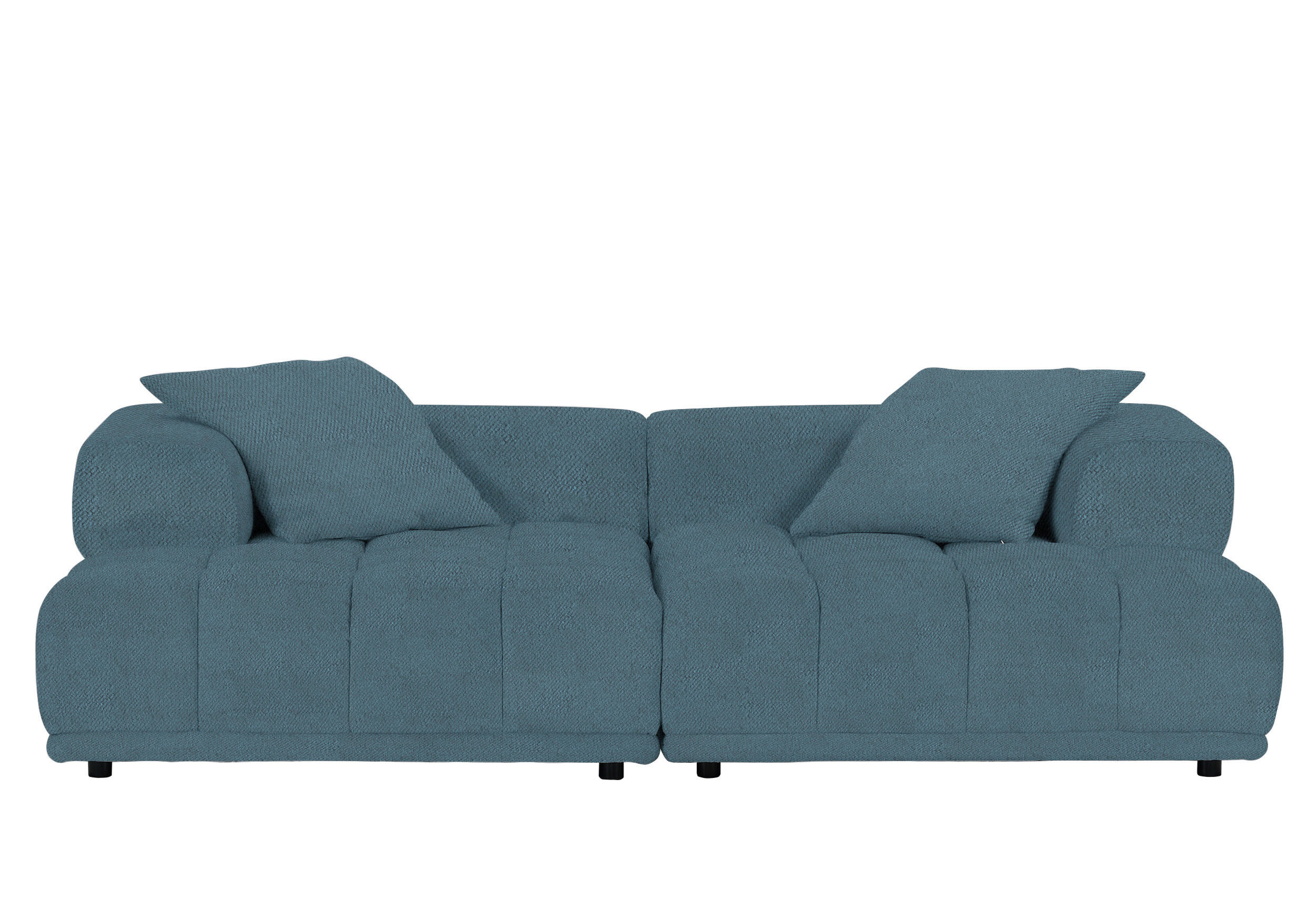 SOFFMODUL i plysch blågrå - blågrå/svart, Klassisk, textil/plast (125/66/155cm) - Best Price