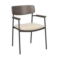 STOL MED ARMSTÖD  stapelbar   - beige/brun, Klassisk, metall/trä (59/83/53cm) - Rowico