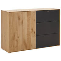 SCHUHSCHRANK  in 117,5/81/39 cm  - Eichefarben/Anthrazit, Natur, Holz/Kunststoff (117,5/81/39cm) - Valnatura