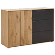 SCHUHSCHRANK  in 117,5/81/39 cm  - Eichefarben/Anthrazit, Natur, Holz/Kunststoff (117,5/81/39cm) - Valnatura
