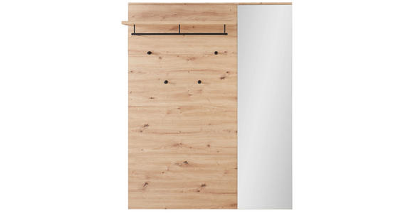 GARDEROBE 5-teilig  in 210/202/38 cm  - Schwarz/Eiche Artisan, Design, Holzwerkstoff/Textil (210/202/38cm) - Voleo