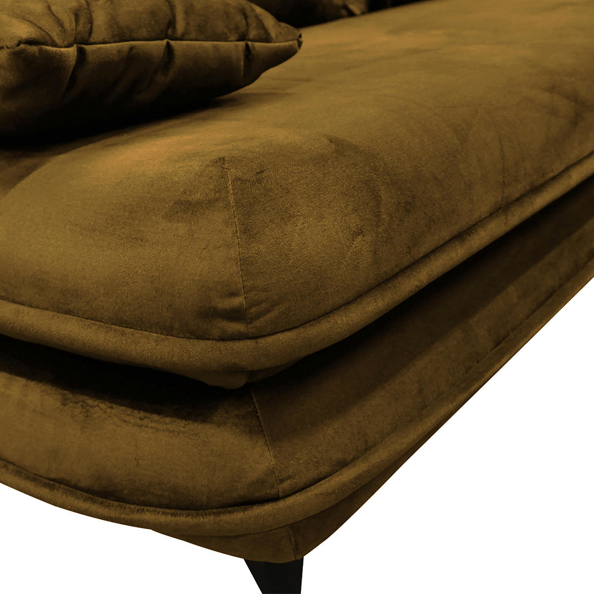 SCHLAFSOFA  mit Velours Goldfarben  - Goldfarben/Schwarz, Design, Kunststoff/Textil (217/73/86/106cm) - MID.YOU
