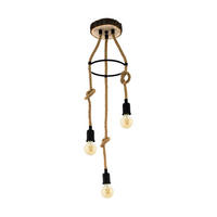 HÄNGLAMPA Rampside 30/110 cm  - svart/naturfärgad, Natur, metall/trä (30/110cm) - Eglo