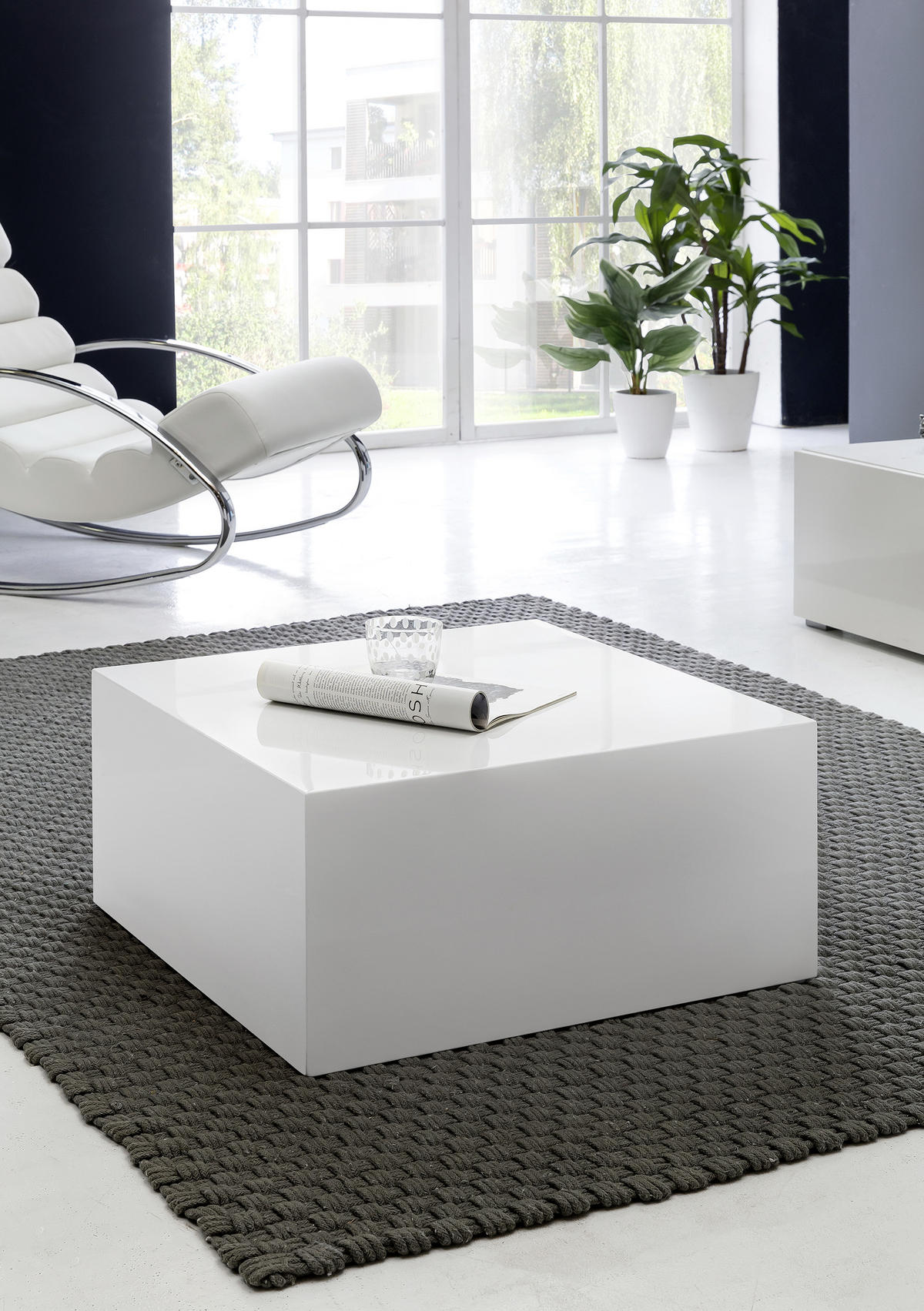 KLUBSKA MIZA, bela  - bela, Moderno, leseni material (60/30/60cm) - MID.YOU