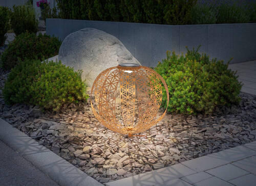 SOLARLEUCHTE 30/41 cm   - Rostfarben, Design, Metall (30/41cm) - Globo