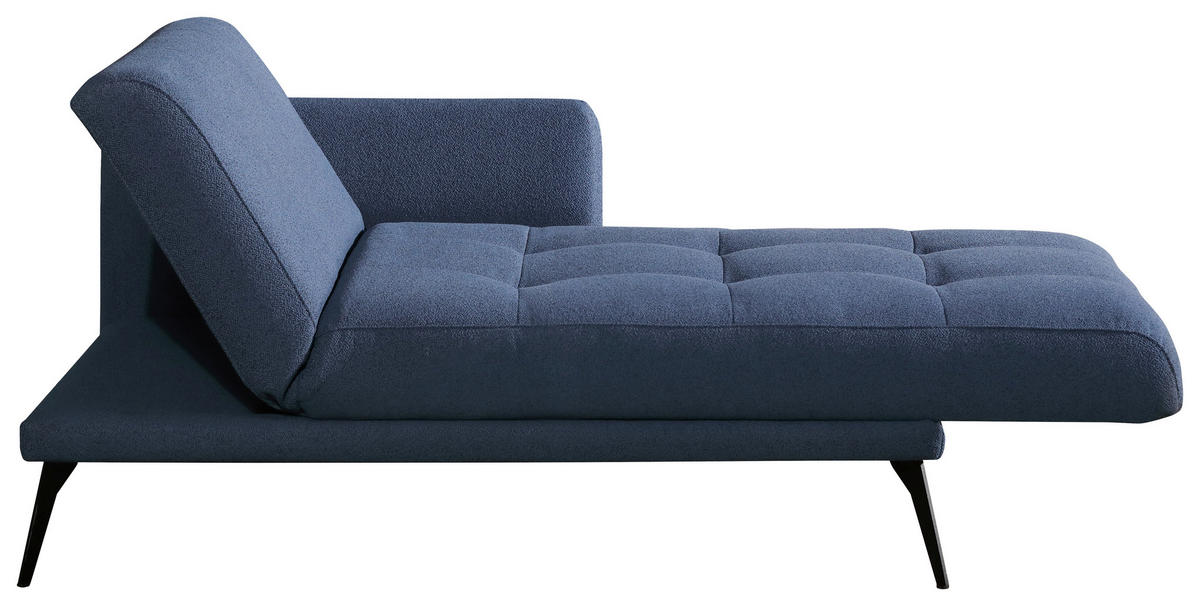 RÉCAMIERE Dunkelblau  - Schwarz/Dunkelblau, Konventionell, Textil/Metall (200/85/106cm) - Novel