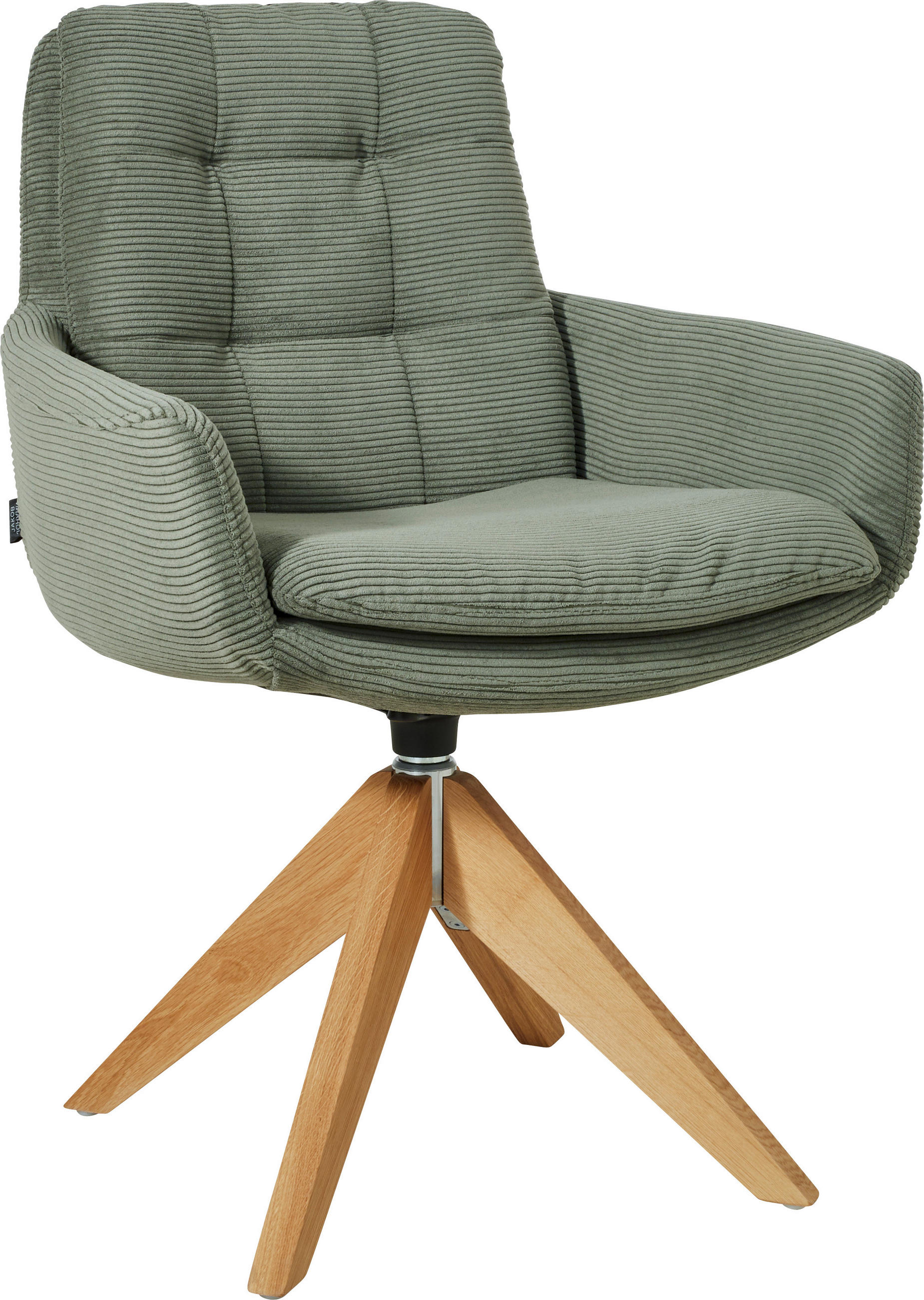 ARMLEHNSTUHL  in Cord  - Olivgrün, Design, Holz/Textil (63/90/69cm) - Johann Jakob