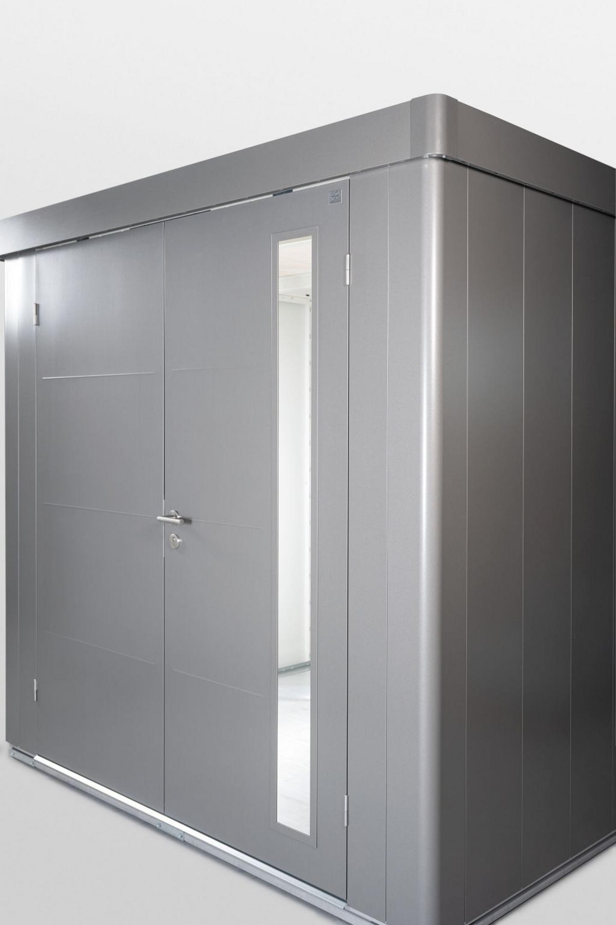GERÄTEHAUS 236/222/236 cm  - Silberfarben, Design, Metall (236/222/236cm) - Biohort