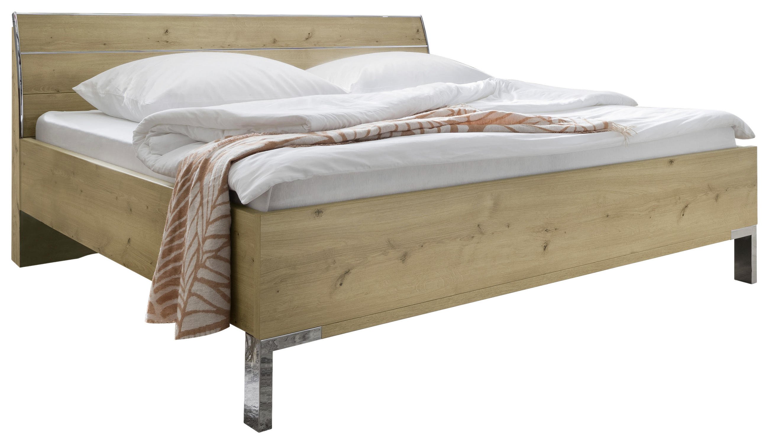 BETTANLAGE - Eichefarben, KONVENTIONELL, Glas/Holzwerkstoff (180/200cm) - Venda