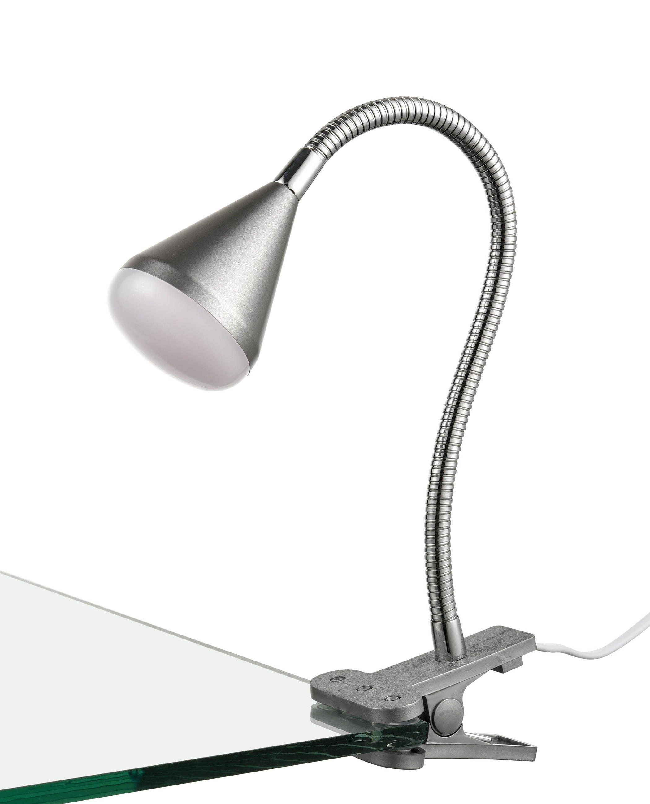 LED LAMPA SO ŠTIPCOM, 42 cm - chrómová, Basics, kov/plast (42cm) - Boxxx