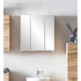 SPIEGELSCHRANK 60/64/20 cm - Eiche Wotan/Alufarben, Natur, Glas/Holzwerkstoff (60/64/20cm) - Xora