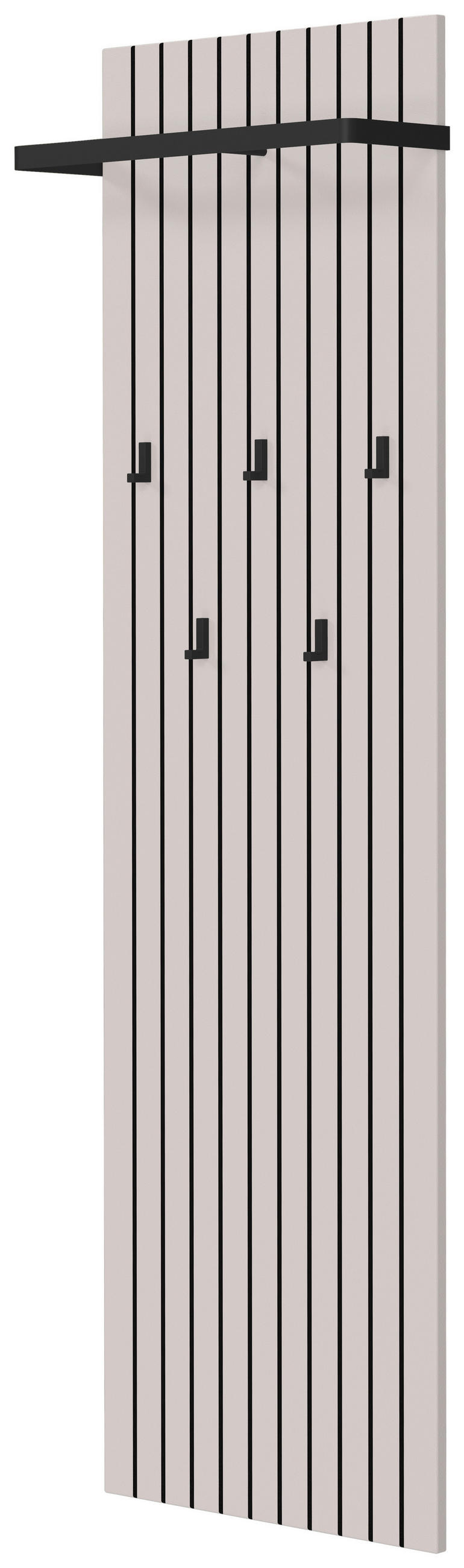 GARDEROBENPANEEL  in 46/160/18 cm  - Kaschmir/Schwarz, Design, Holzwerkstoff/Metall (46/160/18cm) - Voleo