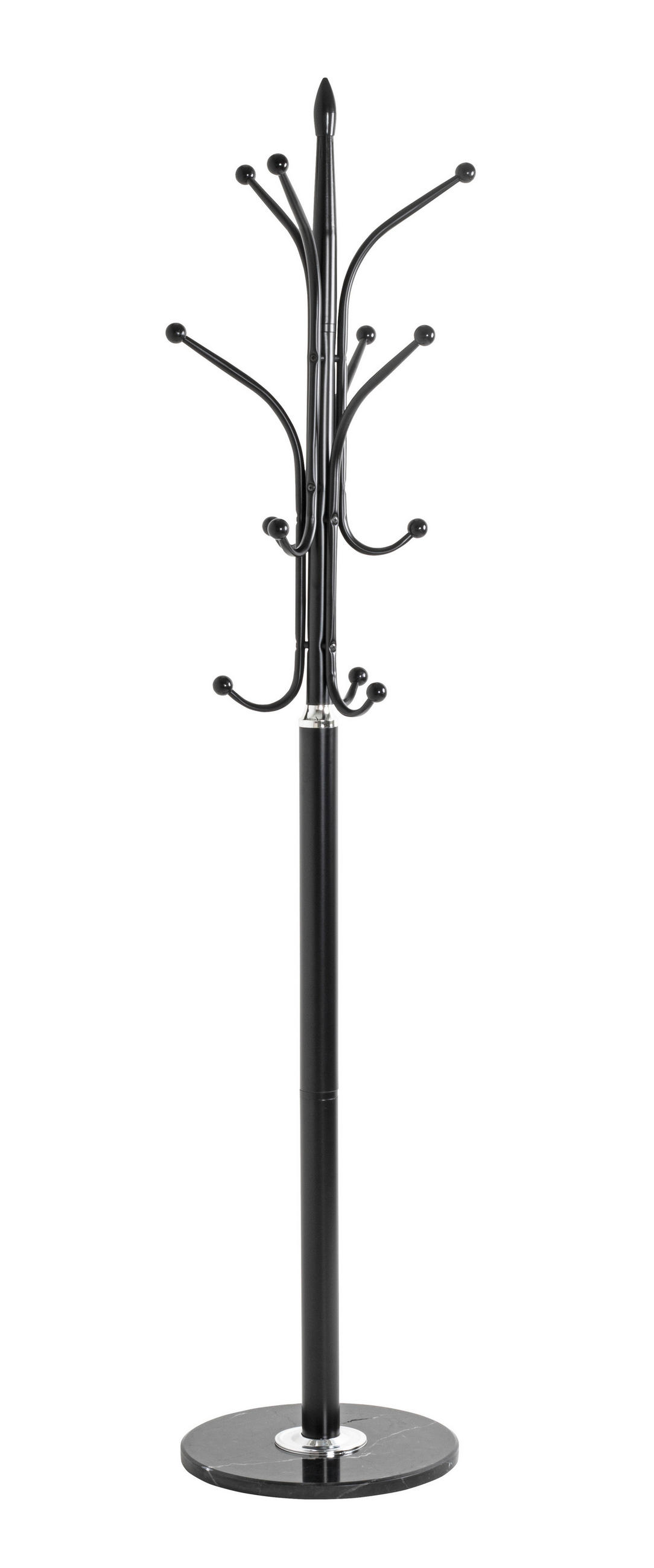 KLEIDERSTÄNDER in Schwarz, Chromfarben 40/177/40 cm   - Chromfarben/Schwarz, Design, Stein/Metall (40/177/40cm) - Carryhome