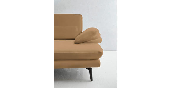 2,5-SITZER  in Echtleder Honig   - Schwarz/Honig, Design, Leder/Metall (196/86/104cm) - Dieter Knoll