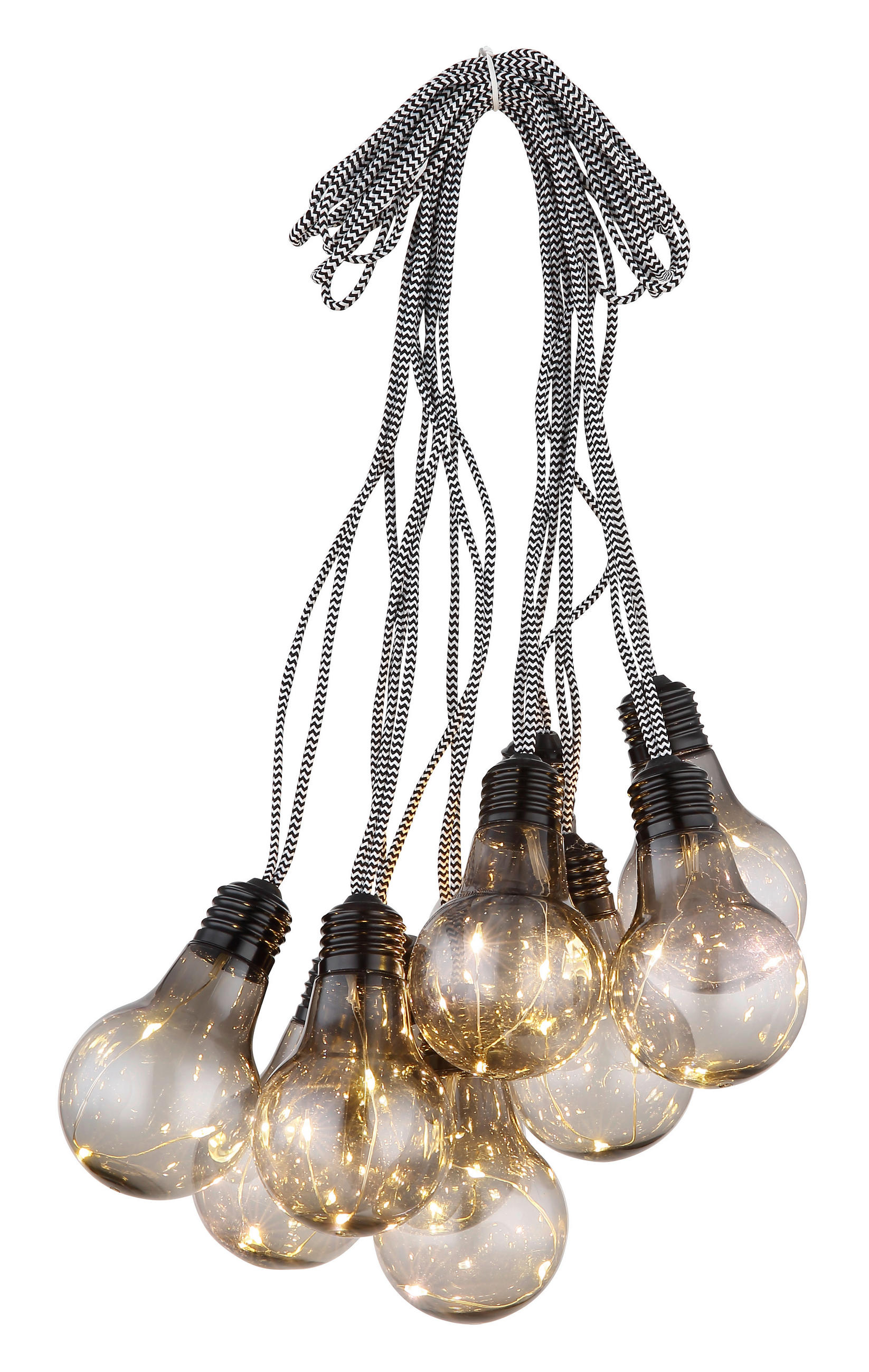 LICHTERKETTE  - Schwarz/Grau, Basics, Kunststoff (750/6/9cm) - Globo