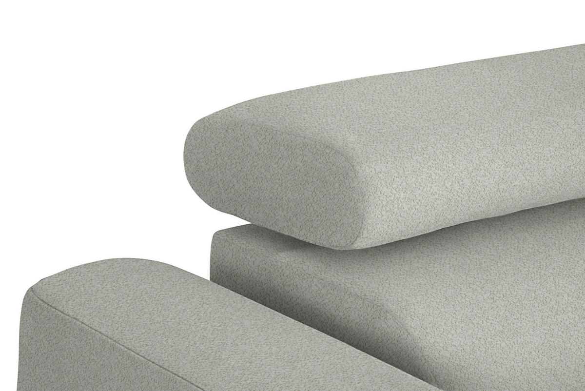 ECKSOFA in Chenille Alabasterfarben  280/205 cm  - Alabasterfarben/Schwarz, Design, Textil/Metall (280/205cm) - Xora