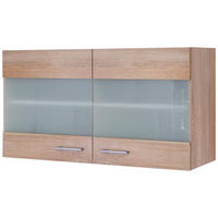 KÜCHENOBERSCHRANK 100/54,8/32 cm  in Weiß, Sonoma Eiche  - Alufarben/Weiß, KONVENTIONELL, Holzwerkstoff/Kunststoff (100/54,8/32cm) - FlexWell