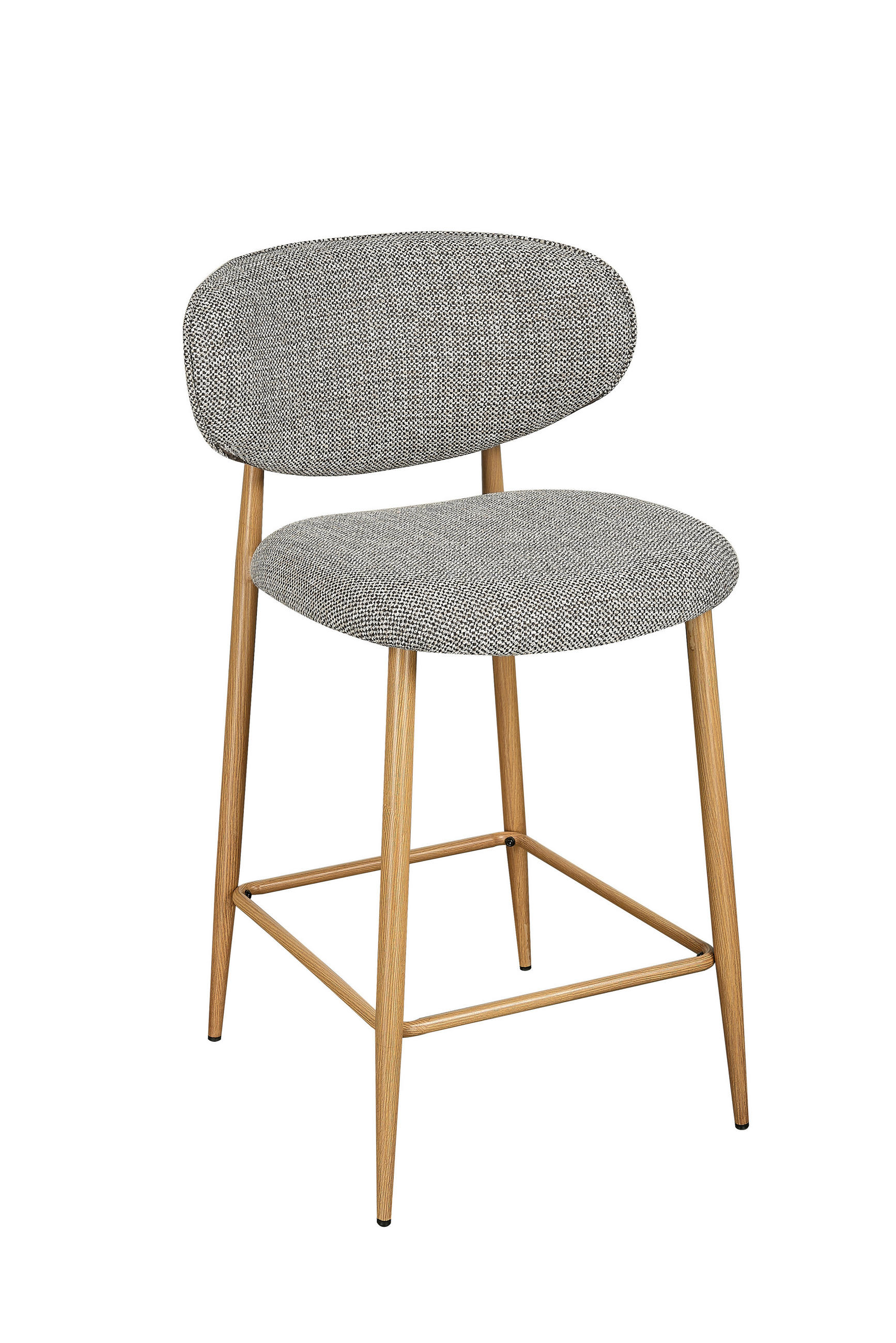 BARHOCKER Webstoff Braun, Eichefarben Eisen  - Eichefarben/Braun, Design, Textil/Metall (53/94/55cm) - Novel