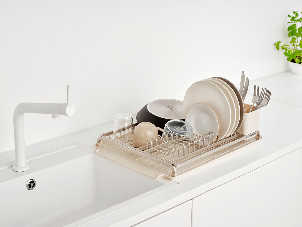 EDÉNYSZÁRÍTÓ TÁLCA - bézs, Basics, műanyag/fém (49/38,6cm) - Brabantia