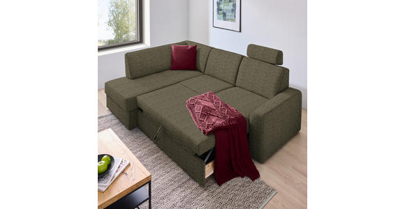 ECKSOFA in Webstoff Hellbraun  - Hellbraun/Schwarz, KONVENTIONELL, Kunststoff/Textil (165/224cm) - Xora