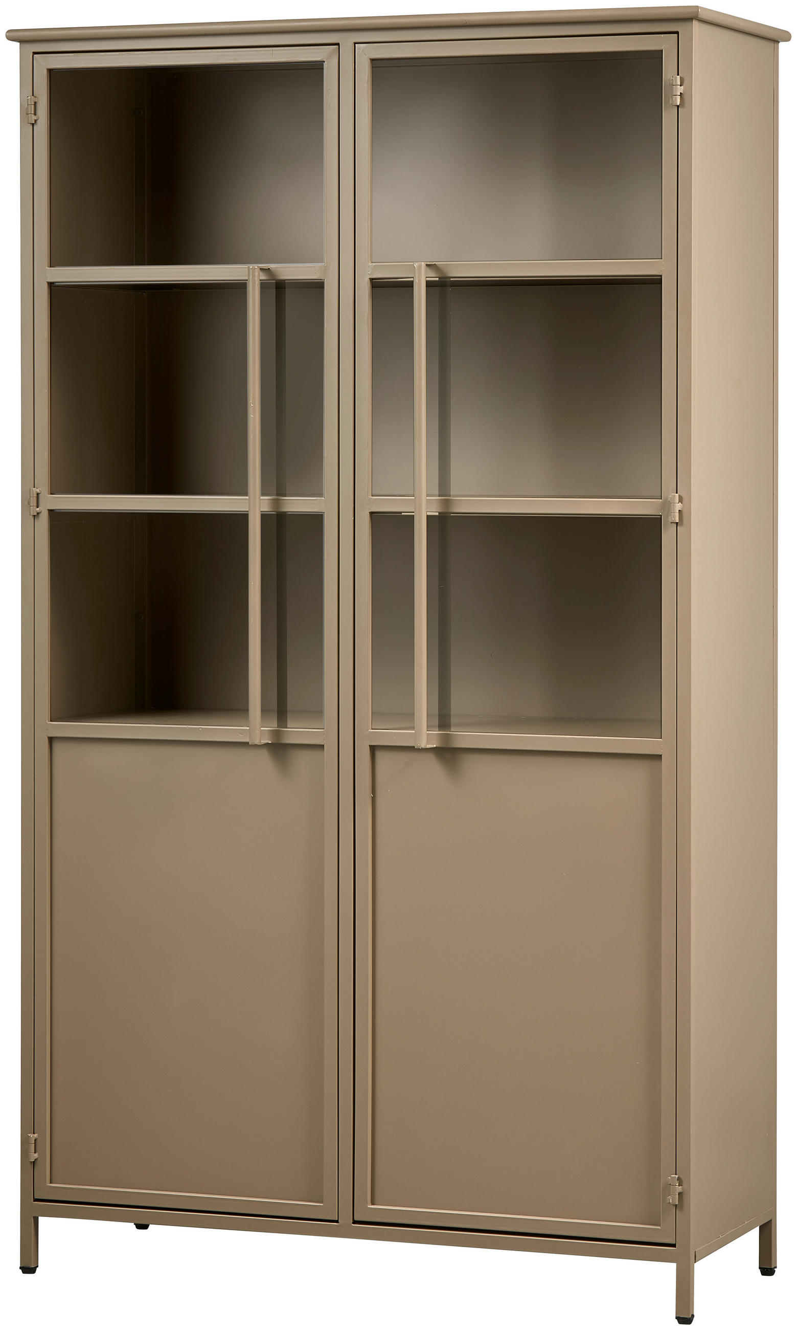 VITRINE Exhibit in Khaki  - Khaki, Design, Glas/Metall (99/170/44cm) - Livetastic