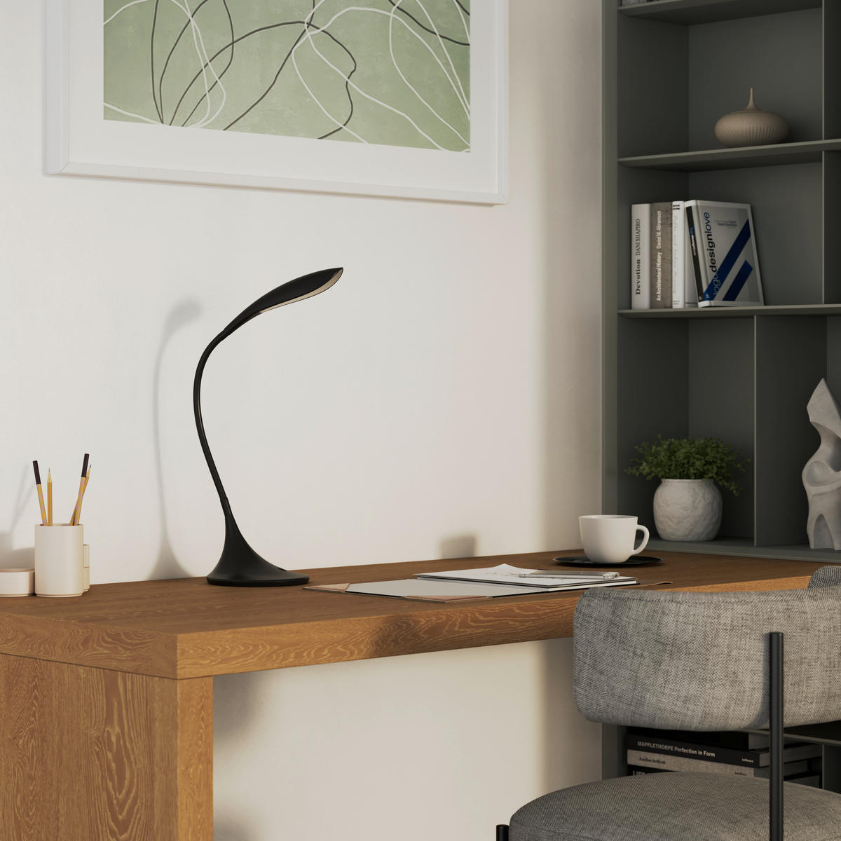 Lampă De Birou 22/17/37,5 cm    - negru, Basics, plastic (22/17/37,5cm) - Novel