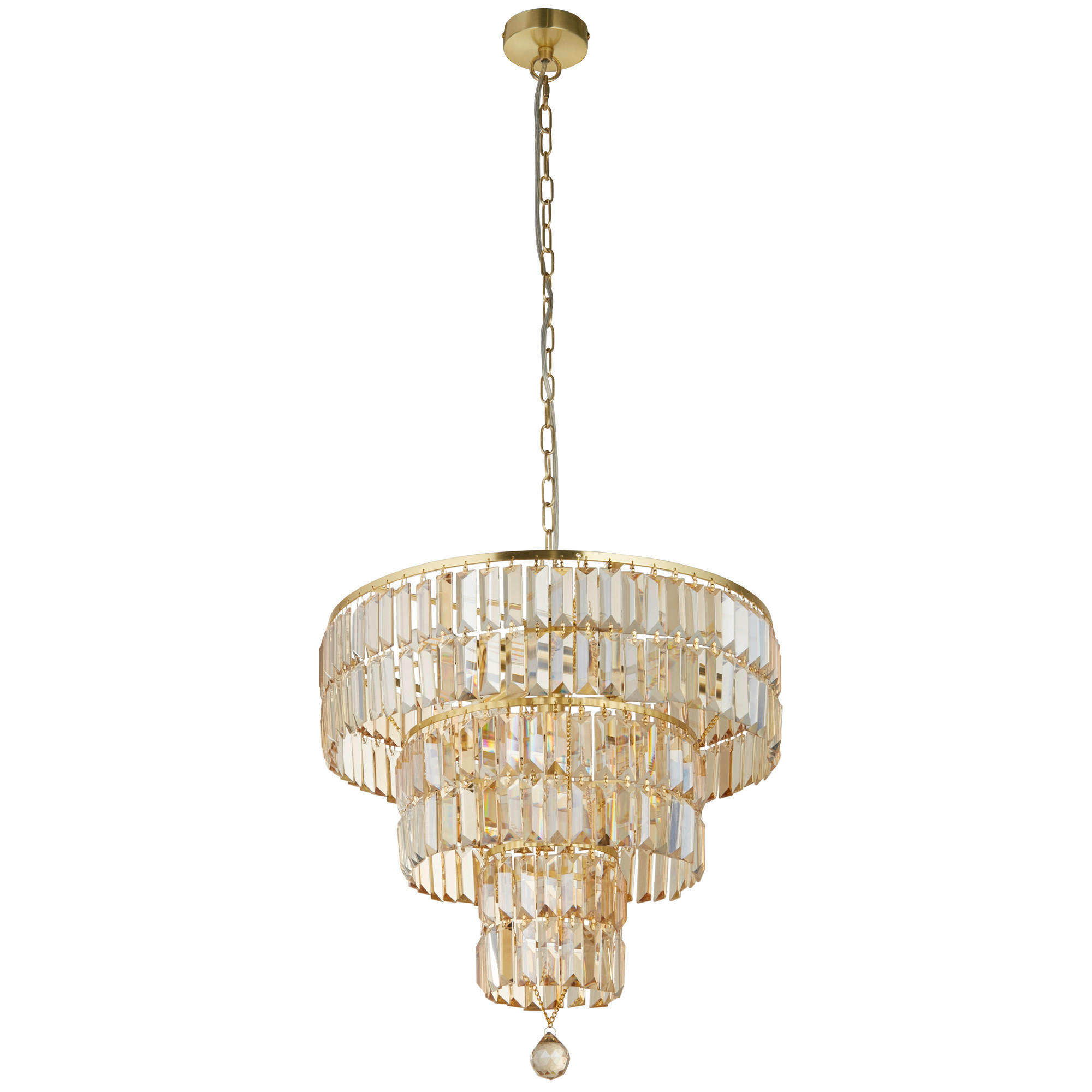 HÄNGELEUCHTE 48/43 cm  - Champagner/Messingfarben, KONVENTIONELL, Glas/Metall (48/43cm)
