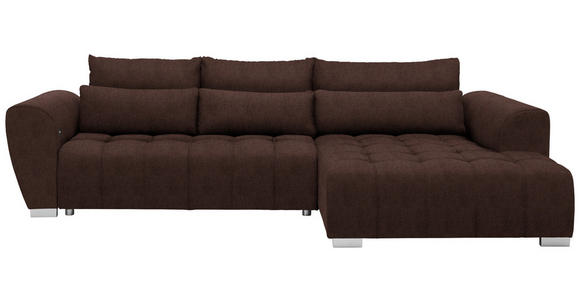 ECKSOFA  in Webstoff Braun  304/218 cm  - Silberfarben/Braun, MODERN, Kunststoff/Textil (304/218cm) - Carryhome