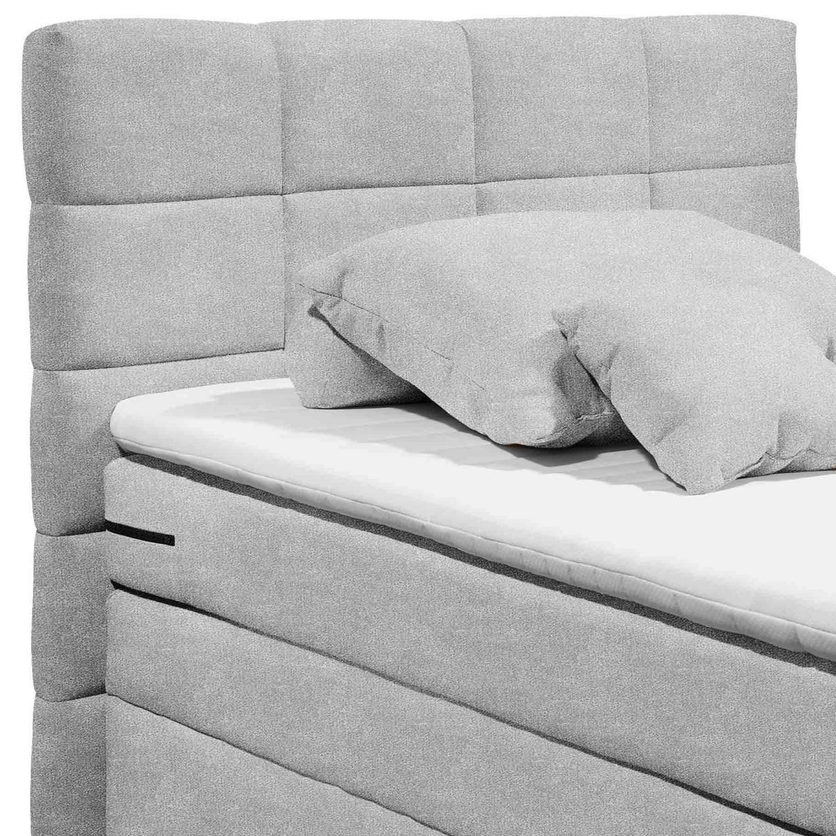 BOXSPRINGBETT 120/200 cm  in Silberfarben  - Silberfarben, KONVENTIONELL, Kunststoff (120/200cm) - MID.YOU