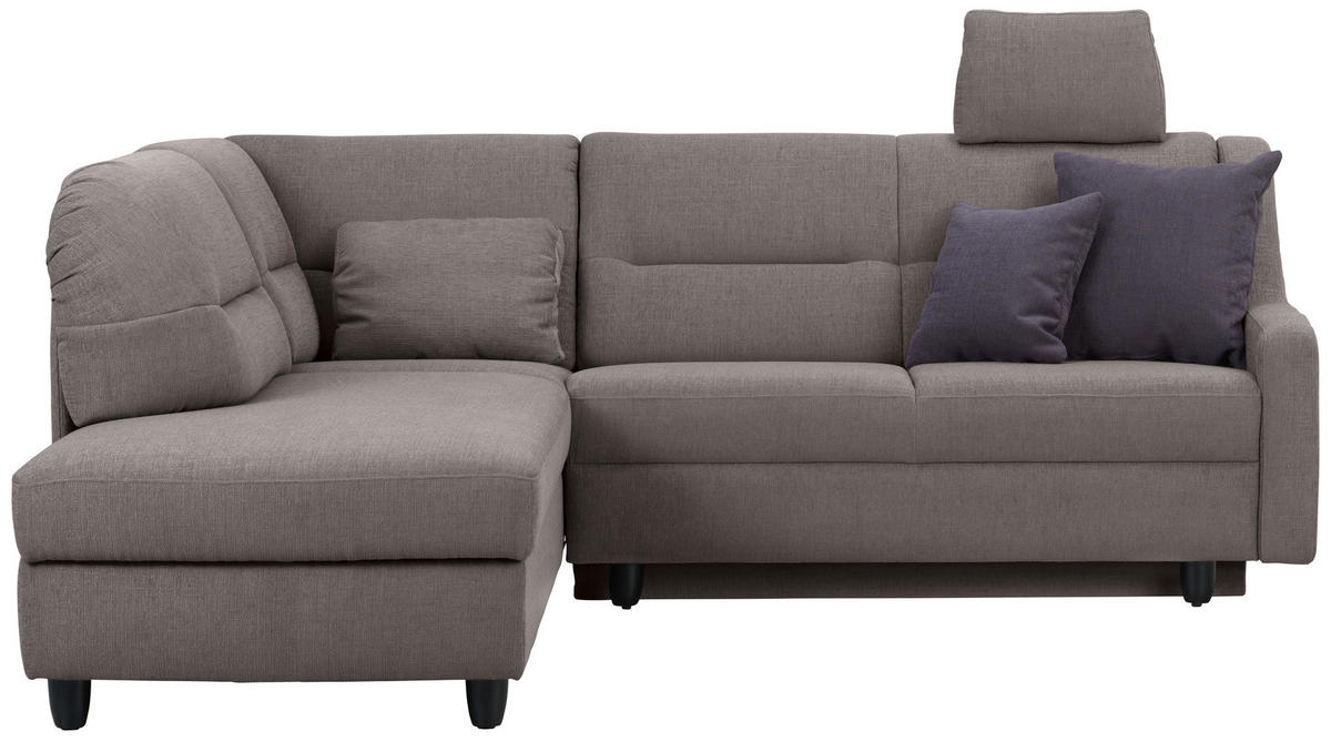 ECKSOFA in Chenille Grau  208/226 cm  - Schwarz/Grau, KONVENTIONELL, Textil (208/226cm) - Sedda