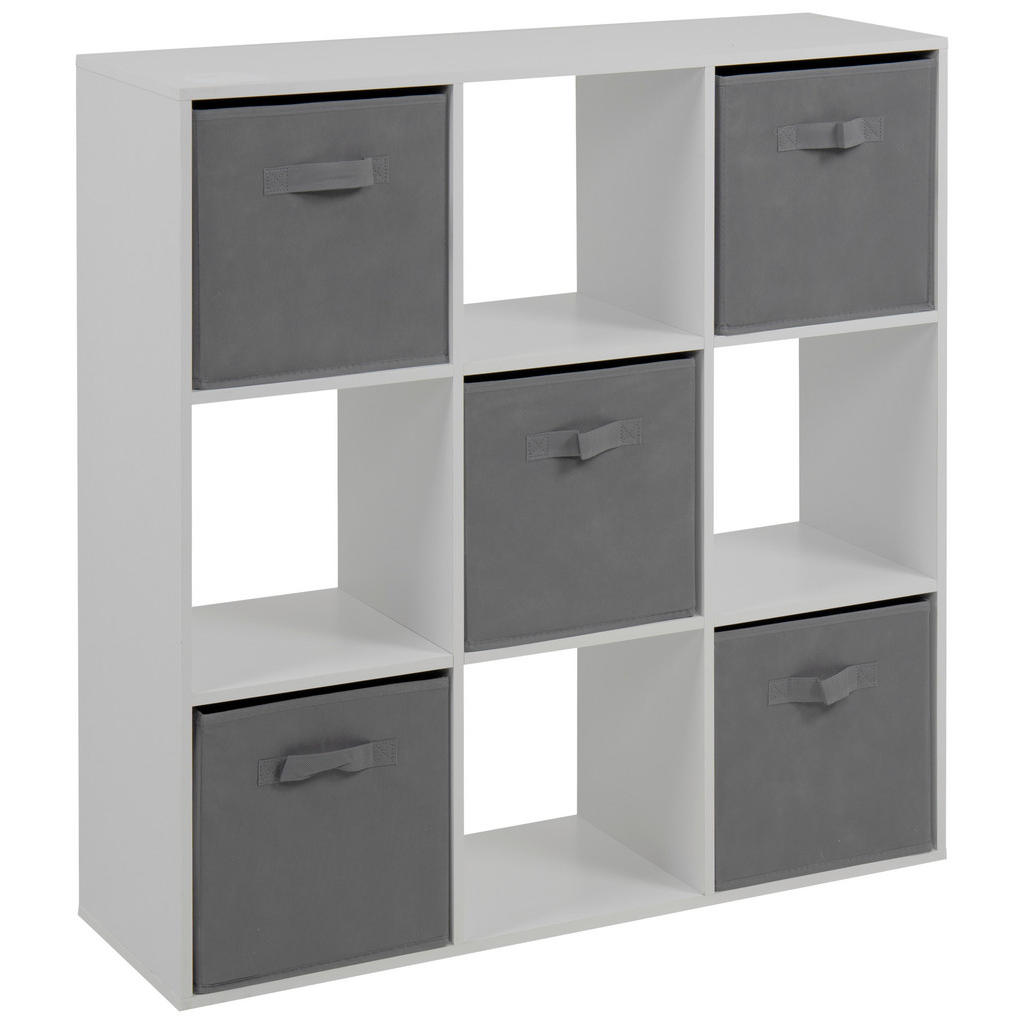 Regal Cube 9er Weiß, 9 Offene Fächer