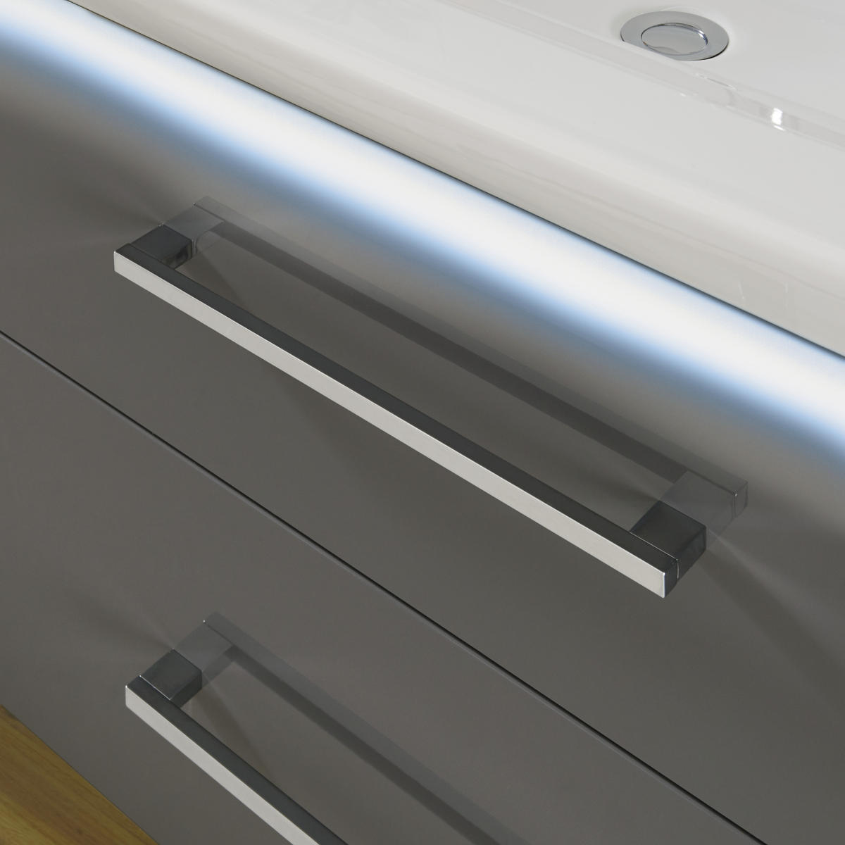 BADEZIMMER  in 107,5 cm  - Anthrazit/Weiß, MODERN, Glas/Keramik (107,5cm) - Voleo