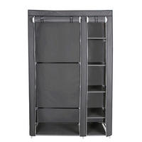 STOFFSCHRANK Grau  - Eschefarben/Grau, Basics, Kunststoff/Textil (110/175/45cm)