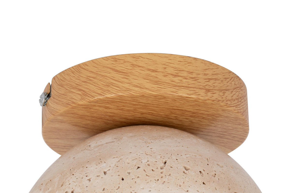 DECKENLEUCHTE  15/15 cm    - Beige/Weiß, Design, Glas/Stein (15/15cm) - Collet's Monde