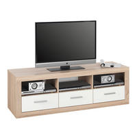 COMODĂ TV 147/49/45 cm  - stejar Sonoma/argintiu, Design, plastic/material pe bază de lemn (147/49/45cm) - Boxxx