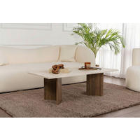 COUCHTISCH rechteckig Creme, Walnussfarben  - Walnussfarben/Creme, Design, Holzwerkstoff (119cm) - MID.YOU