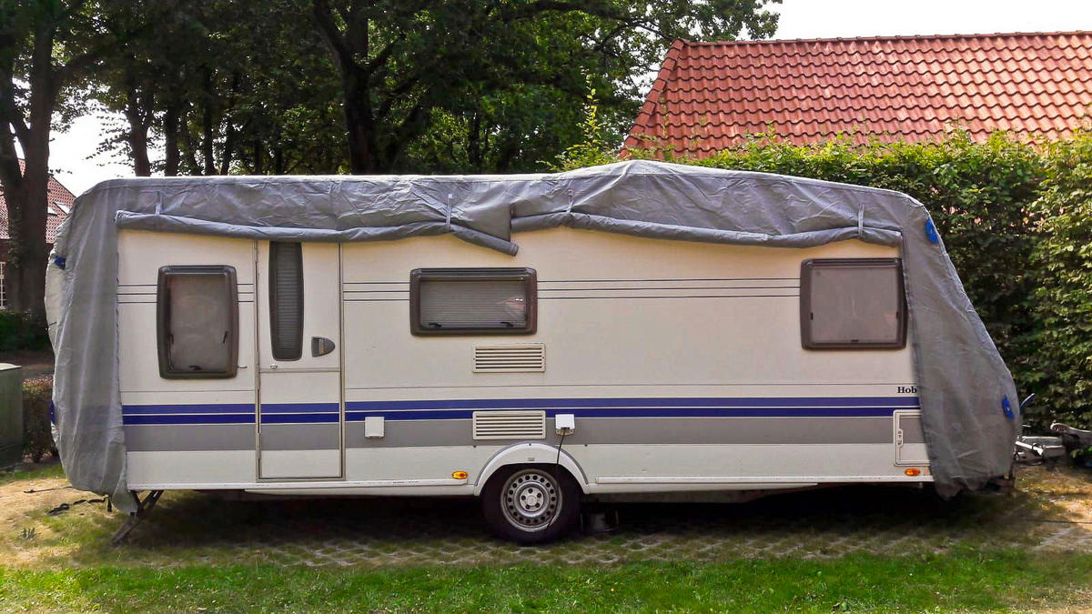 ABDECKPLANE - Grau, Basics, Kunststoff (460/220/250cm)