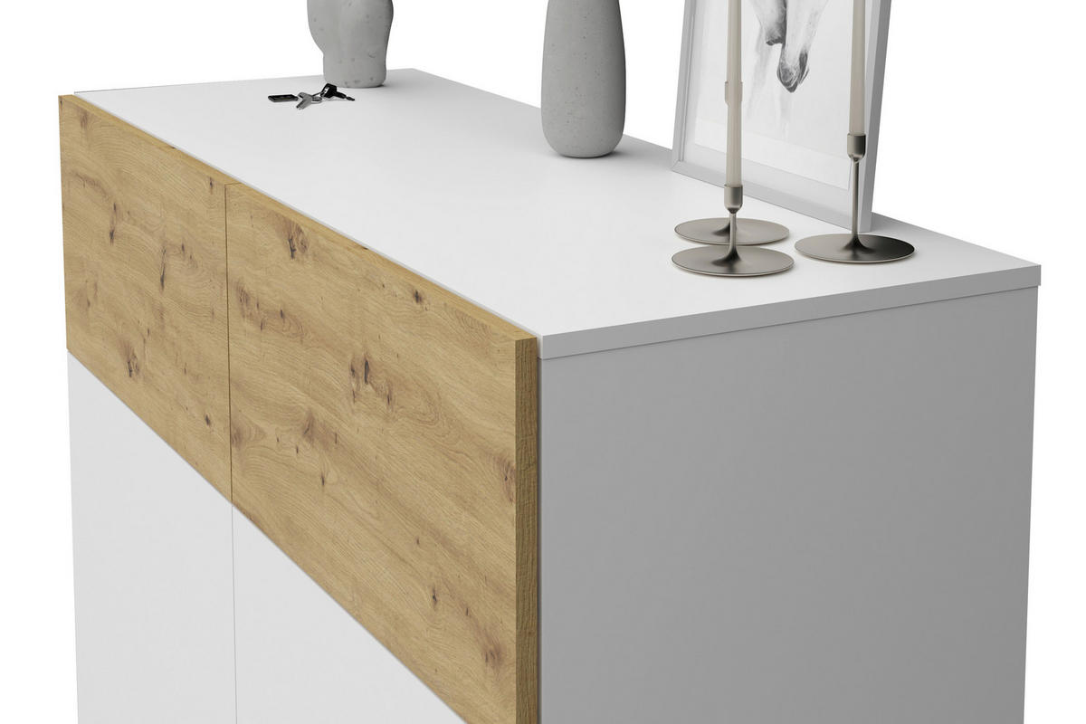 KOMMODE  in 109/115/42 cm  - Schwarz/Weiß, Design, Holzwerkstoff/Kunststoff (109/115/42cm) - MID.YOU