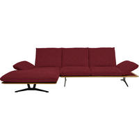 ECKSOFA in Flachgewebe Rot  159/314 cm  - Rot/Schwarz, Design, Holz/Textil (159/314cm) - Dieter Knoll