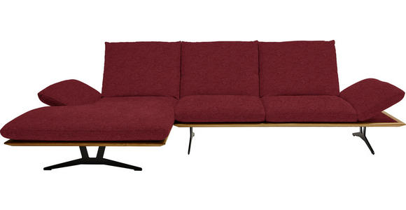 ECKSOFA in Flachgewebe Rot  - Rot/Schwarz, Design, Holz/Textil (159/314cm) - Dieter Knoll