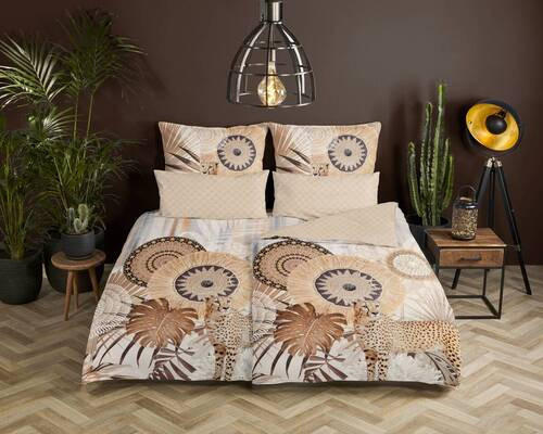 WENDEBETTWÄSCHE Raeni Satin 155/220 cm - Taupe/Beige, Design, Textil (155/220cm)