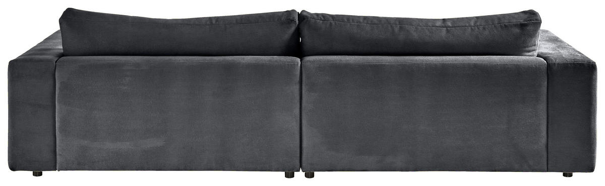 MEGASOFA in Feincord Anthrazit  - Anthrazit/Schwarz, Design, Kunststoff/Textil (290/86/127cm) - Pure Home Lifestyle