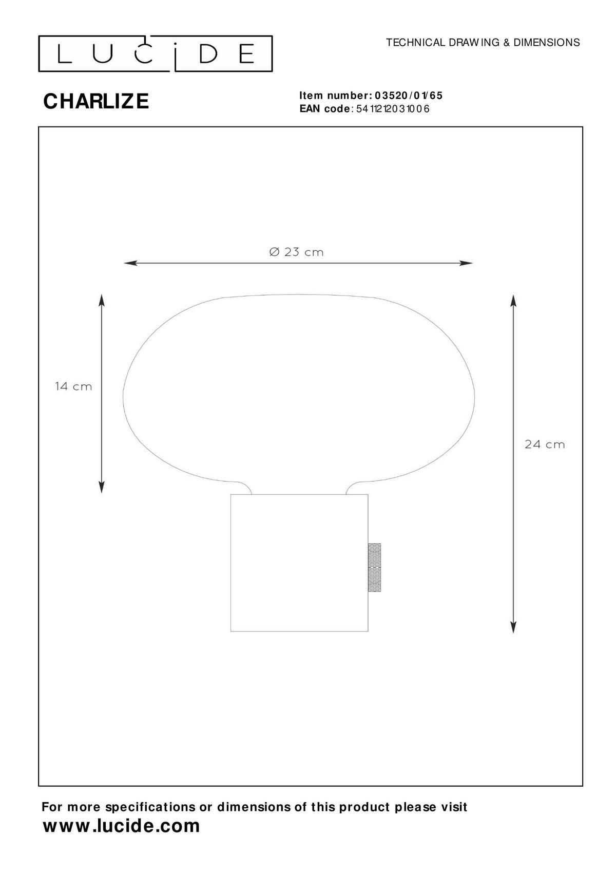 TISCHLEUCHTE - Schwarz/Grau, Design, Glas/Stein (23/24cm) - Lucide