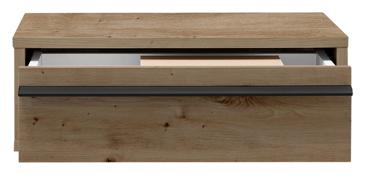 NACHTSCHRANK 50/17/34 cm  - Schwarz/Eiche Artisan, KONVENTIONELL, Holzwerkstoff/Metall (50/17/34cm) - Chameo