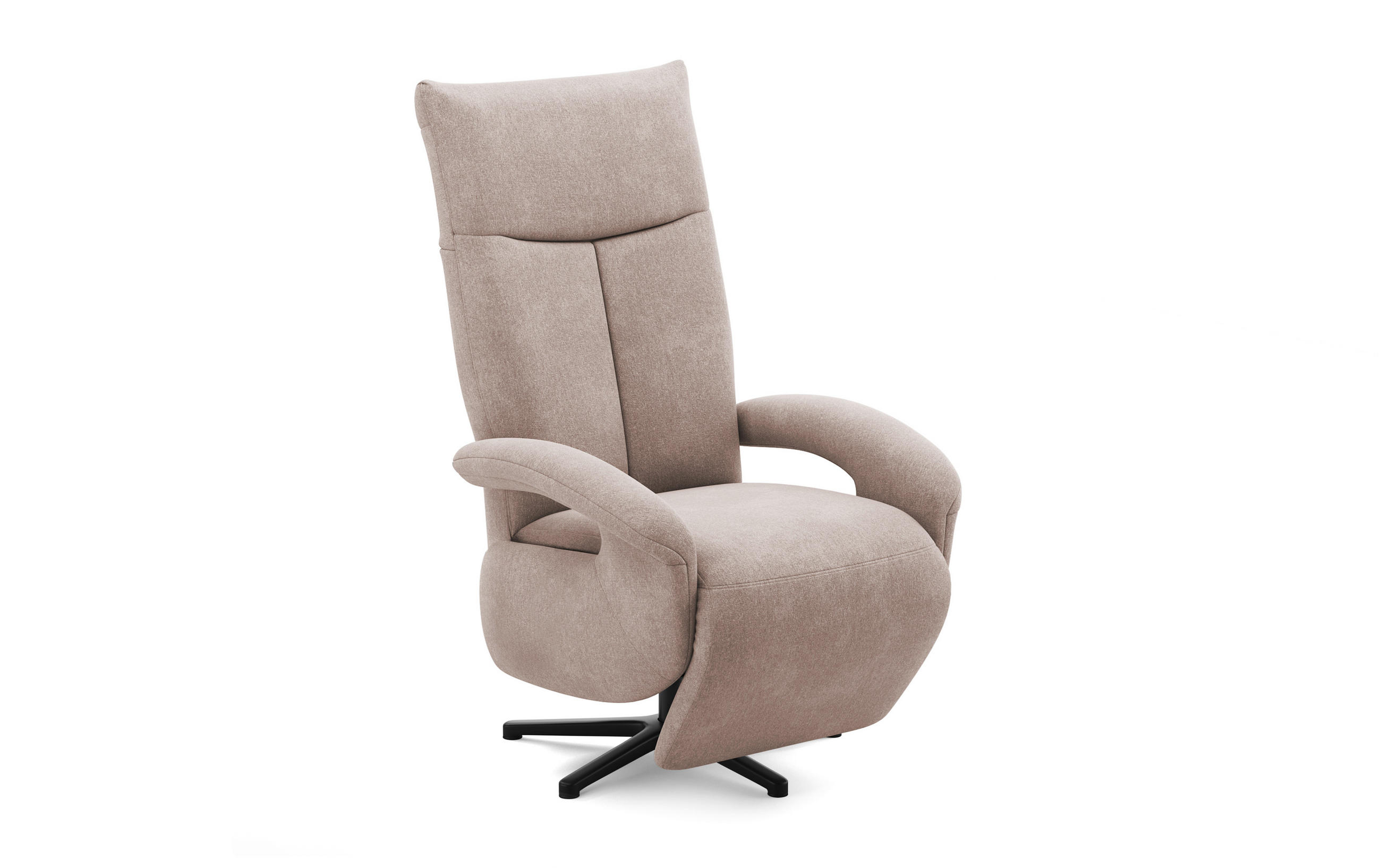 SESSEL in Flachgewebe Greige - Greige/Schwarz, Modern, Textil/Metall (74/112/82cm) - Sit & More